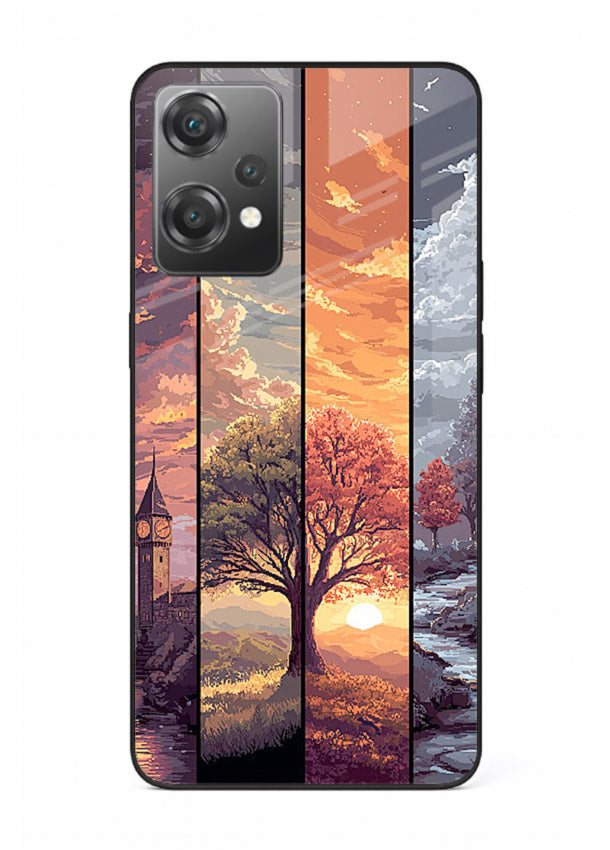 Split Seasons Art dual-season artwork OnePlus Nord CE2 Lite 5G glass back cover