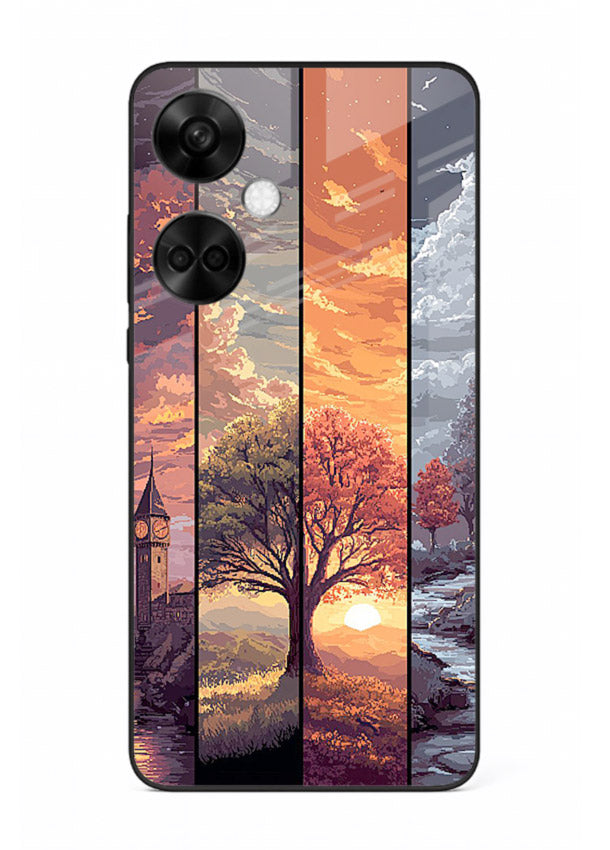 Split Seasons Art dual-season artwork OnePlus Nord CE3 glass back cover