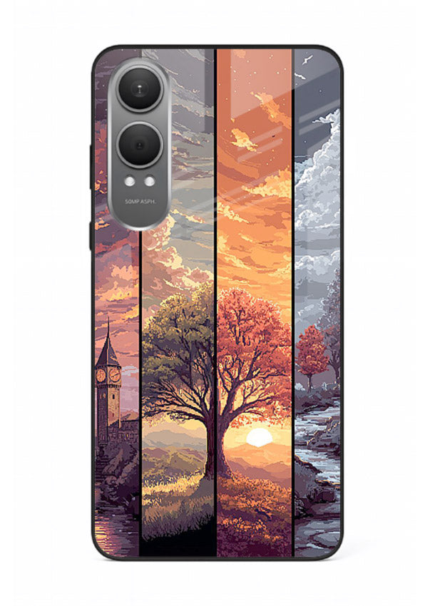 Split Seasons Art dual-season artwork OnePlus Nord CE4 Lite glass back cover