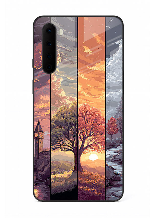 Split Seasons Art dual-season artwork OnePlus Nord glass back cover