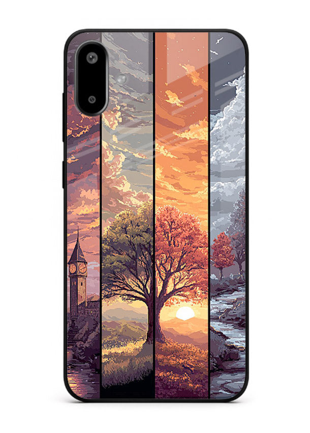 Split Seasons Art dual-season artwork Samsung F06 5G glass back cover