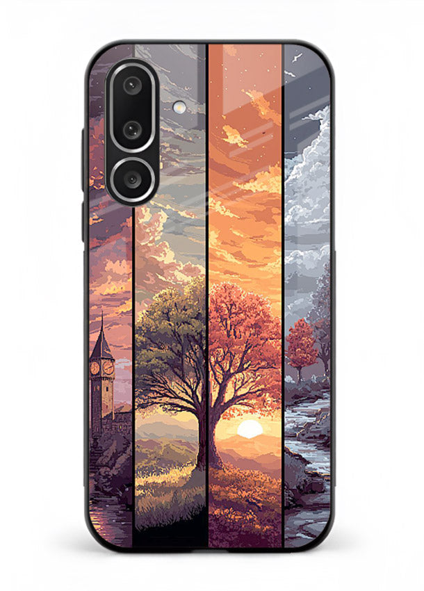 Split Seasons Art dual-season artwork Samsung F56 5G glass back cover