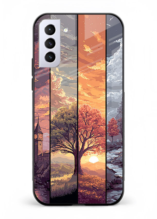 Split Seasons Art dual-season artwork Samsung S21 FE glass back cover