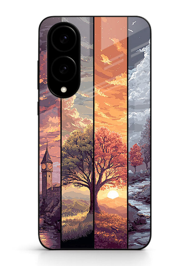 Split Seasons Art dual-season artwork Samsung S25 Edge glass back cover