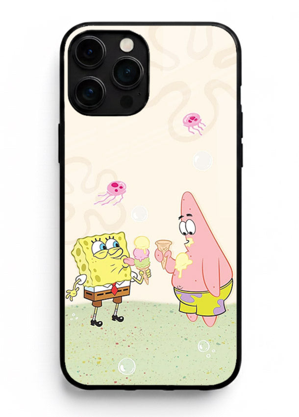 SpongeBob Patrick Fun cartoon artwork iphone 12 pro max glass back cover