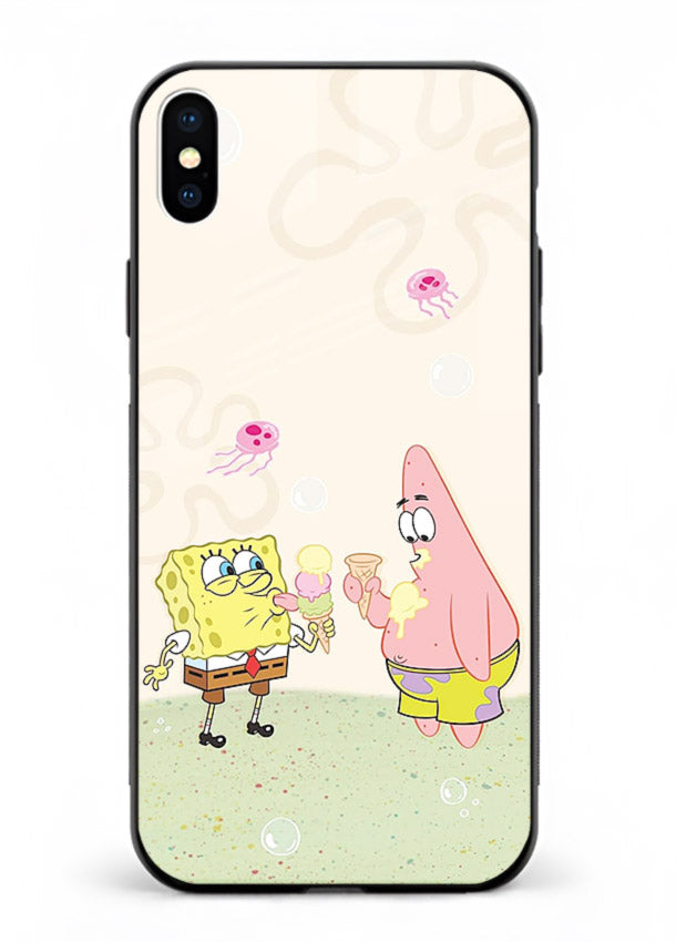 SpongeBob Patrick Fun cartoon artwork iphone xs max glass back cover