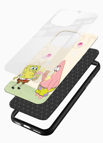 SpongeBob Patrick Fun cartoon artwork glossy vibrant premium glass back cover - Angle Layers