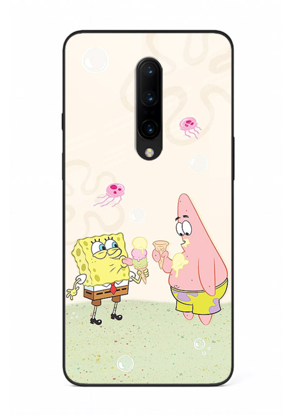 SpongeBob Patrick Fun cartoon artwork OnePlus 7T Pro glass back cover