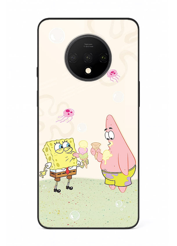 SpongeBob Patrick Fun cartoon artwork OnePlus 7T glass back cover