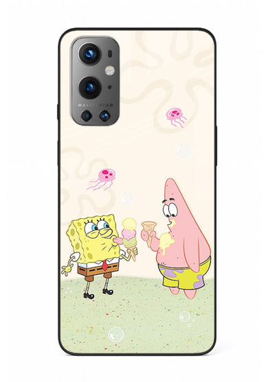 SpongeBob Patrick Fun cartoon artwork OnePlus 9 glass back cover