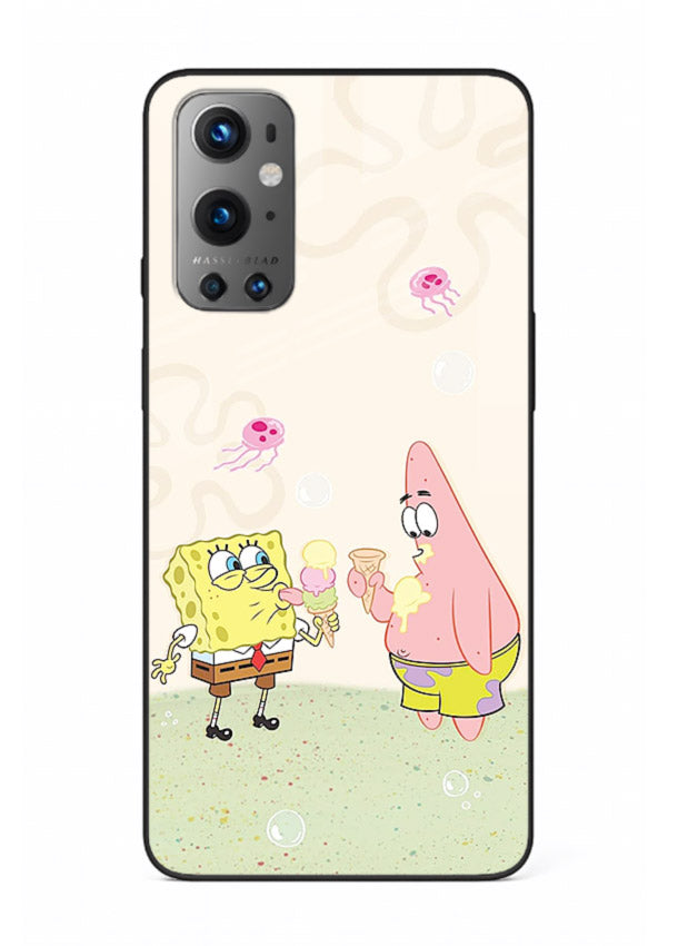 SpongeBob Patrick Fun cartoon artwork OnePlus 9 glass back cover