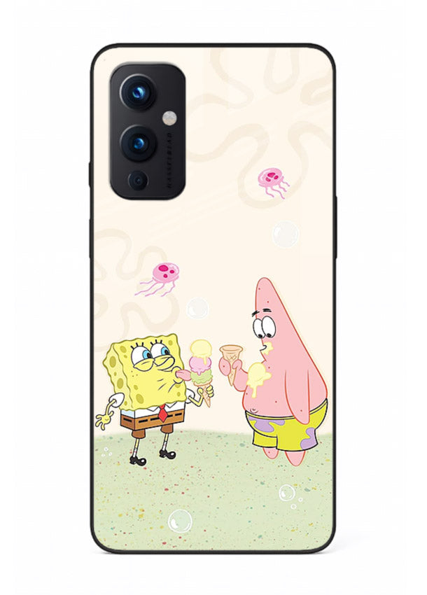 SpongeBob Patrick Fun cartoon artwork OnePlus 9 Pro glass back cover