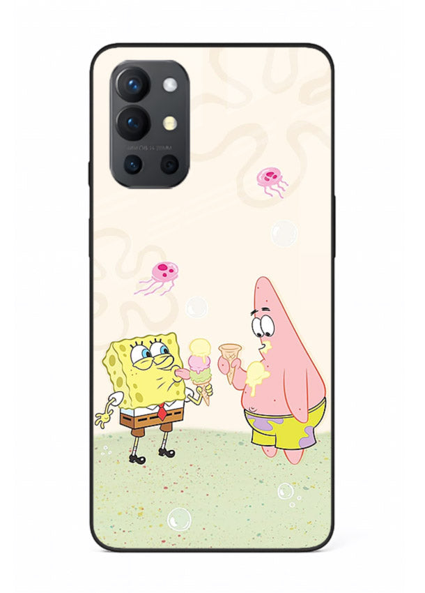 SpongeBob Patrick Fun cartoon artwork OnePlus 9R glass back cover