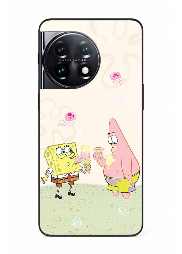SpongeBob Patrick Fun cartoon artwork OnePlus 11 glass back cover