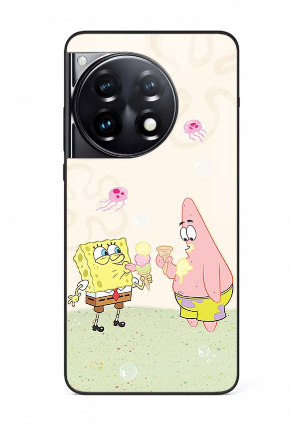SpongeBob Patrick Fun cartoon artwork OnePlus 12R glass back cover