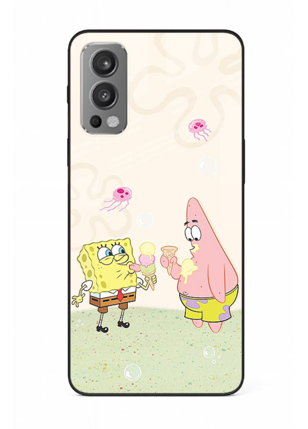 SpongeBob Patrick Fun cartoon artwork OnePlus Nord 2 glass back cover