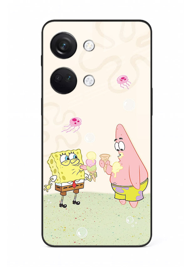 SpongeBob Patrick Fun cartoon artwork OnePlus Nord 3 glass back cover