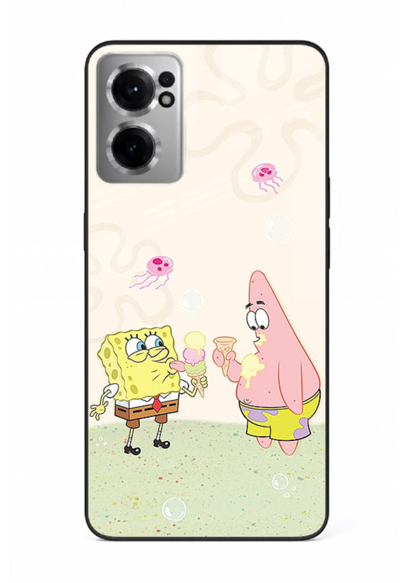 SpongeBob Patrick Fun cartoon artwork OnePlus Nord CE2 5G glass back cover
