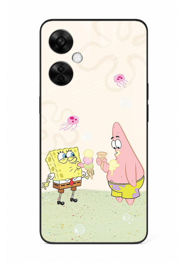 SpongeBob Patrick Fun cartoon artwork OnePlus Nord CE3 Lite glass back cover