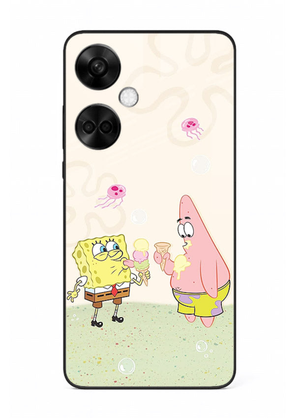 SpongeBob Patrick Fun cartoon artwork OnePlus Nord CE3 glass back cover
