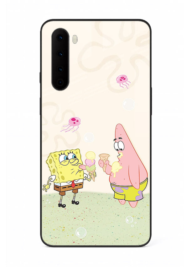 SpongeBob Patrick Fun cartoon artwork OnePlus Nord glass back cover
