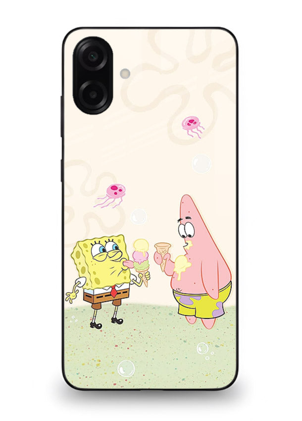 SpongeBob Patrick Fun cartoon artwork Samsung A06 5G glass back cover