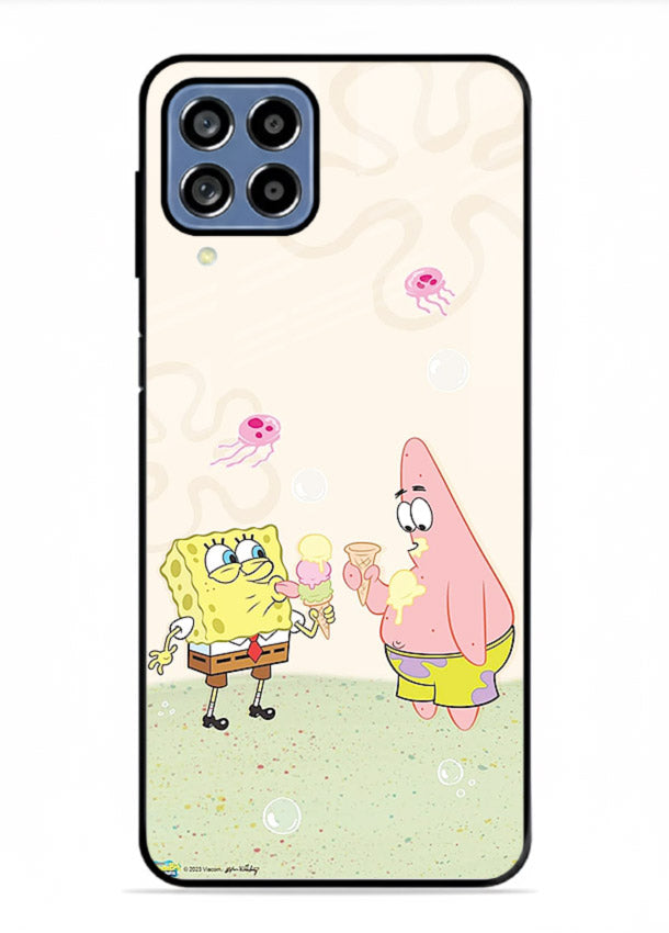 SpongeBob Patrick Fun cartoon artwork Samsung M33 5G glass back cover
