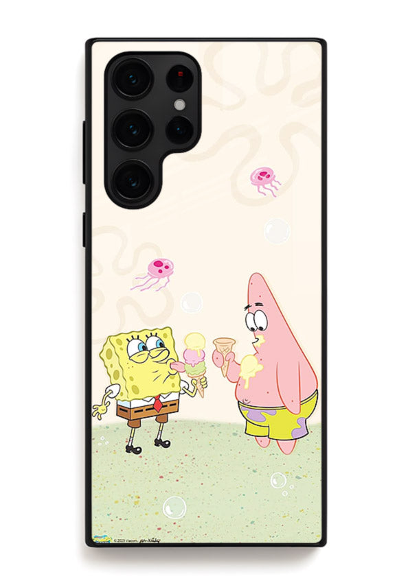 SpongeBob Patrick Fun cartoon artwork Samsung S25 Ultra glass back cover