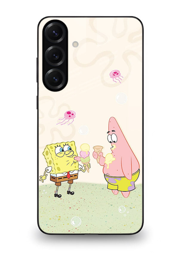 SpongeBob Patrick Fun cartoon artwork Samsung A35 5G glass back cover