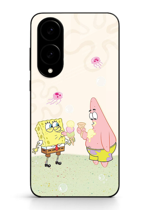 SpongeBob Patrick Fun cartoon artwork Samsung S25 Edge glass back cover
