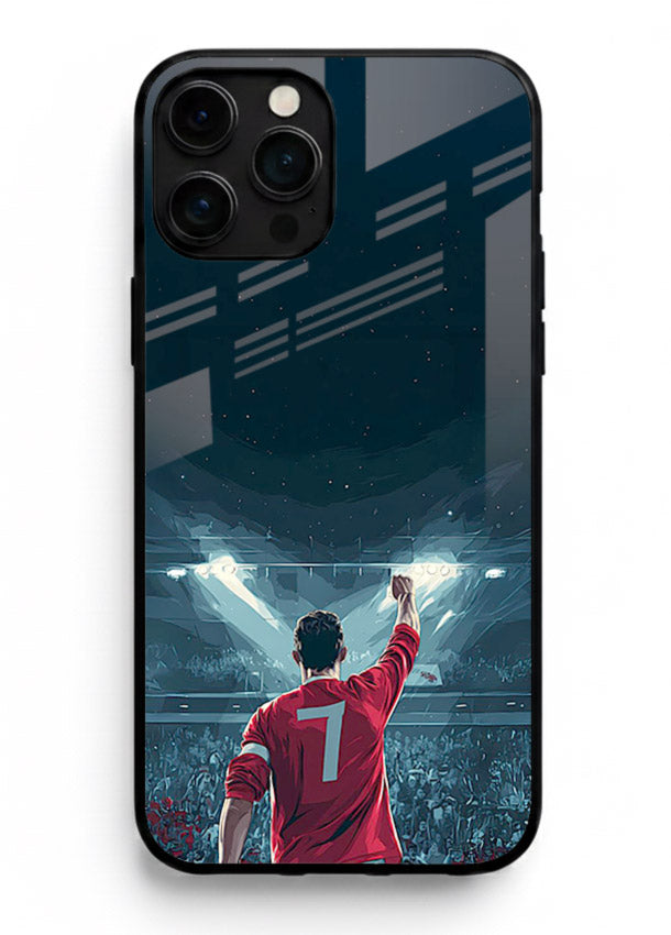 Stadium number seven football design on glossy tempered glass iPhone 12 Pro Max back cover