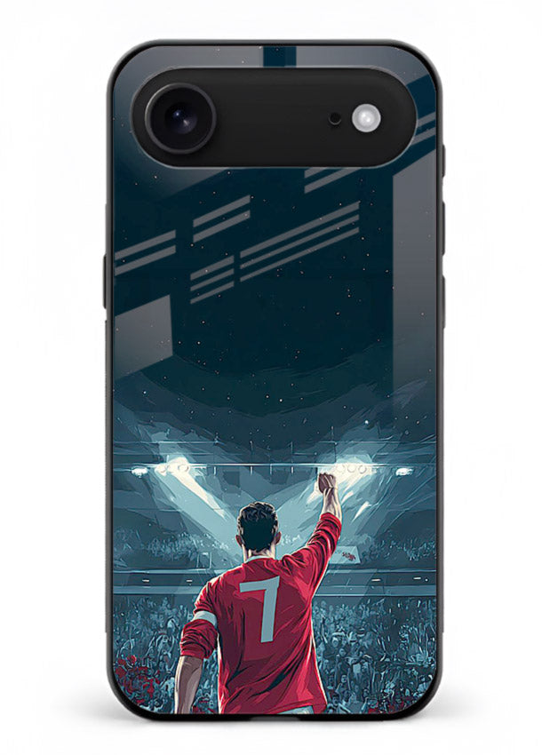 Stadium number seven football design on glossy tempered glass iPhone 17 Air back cover