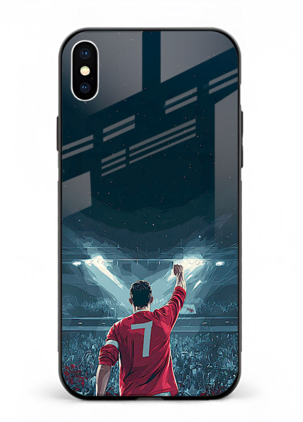 Stadium number seven football design on glossy tempered glass iPhone XS Max back cover