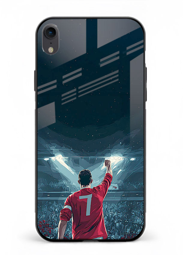 Stadium number seven football design on glossy tempered glass iPhone XR back cover