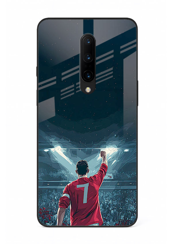 Stadium number seven football design on glossy tempered glass OnePlus 7 Pro back cover