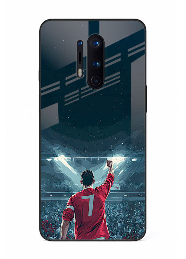 Stadium number seven football design on glossy tempered glass OnePlus 8 Pro back cover
