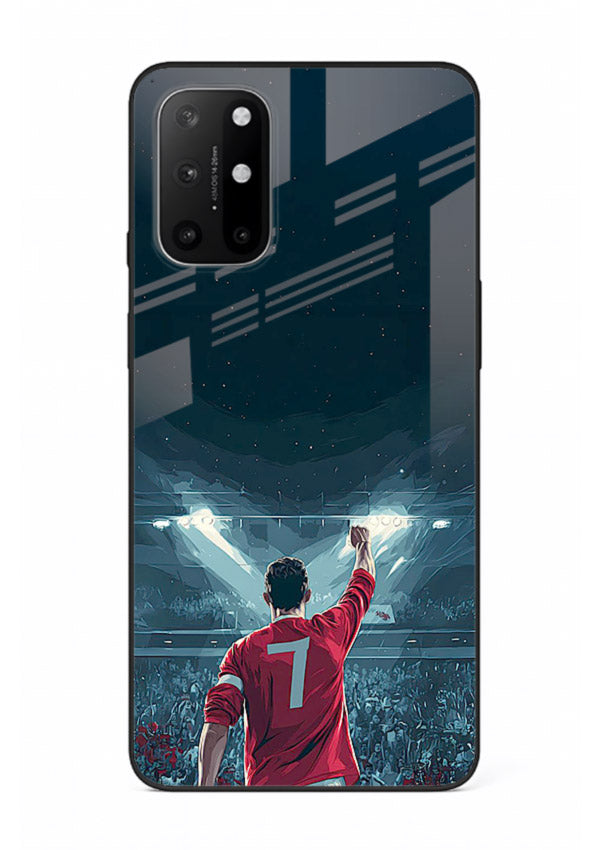 Stadium number seven football design on glossy tempered glass OnePlus 8T back cover
