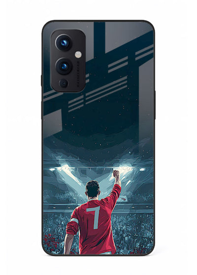 Stadium number seven football design on glossy tempered glass OnePlus 9 Pro back cover