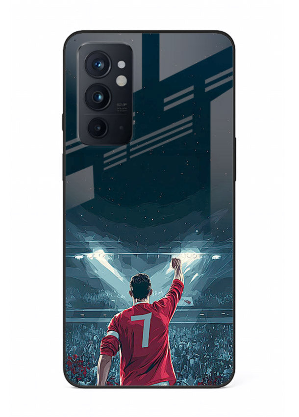 Stadium number seven football design on glossy tempered glass OnePlus 9RT back cover