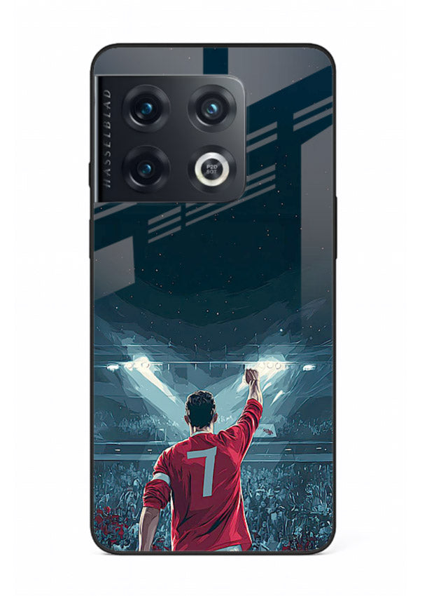 Stadium number seven football design on glossy tempered glass OnePlus 10 Pro back cover