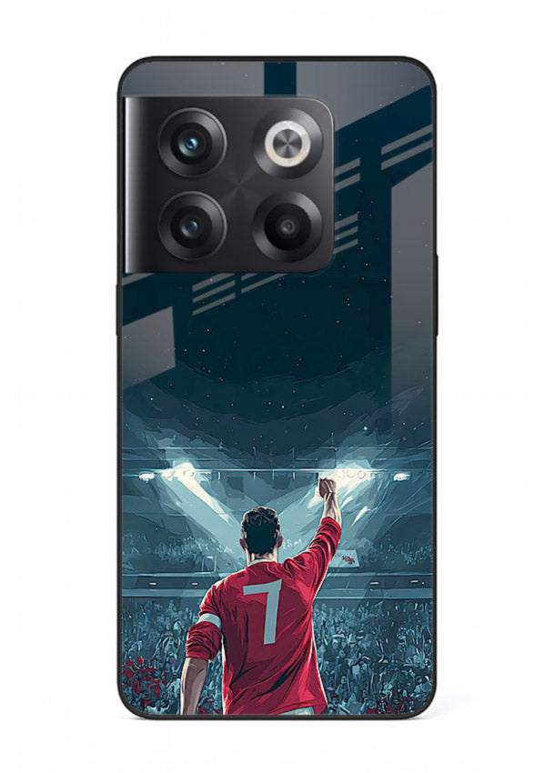 Stadium number seven football design on glossy tempered glass OnePlus 10T back cover