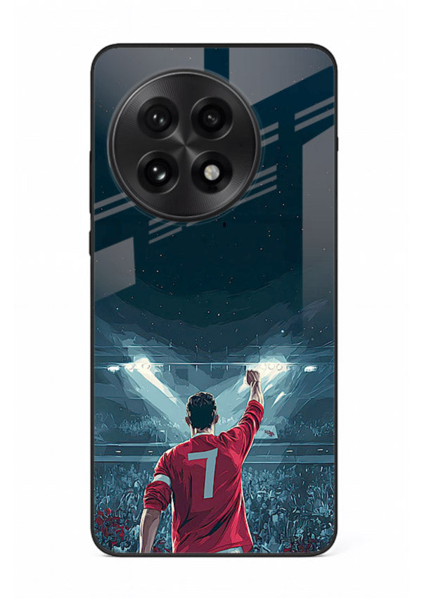 Stadium number seven football design on glossy tempered glass OnePlus 13 back cover