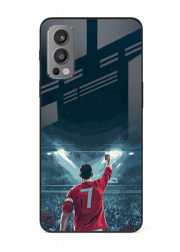 Stadium number seven football design on glossy tempered glass OnePlus Nord 2 back cover
