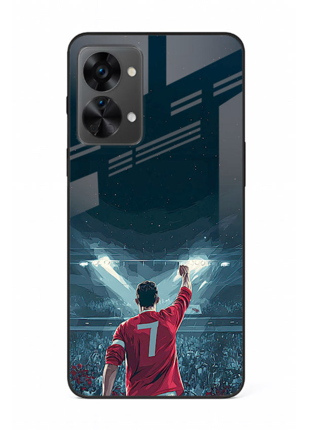 Stadium number seven football design on glossy tempered glass OnePlus Nord 2T back cover
