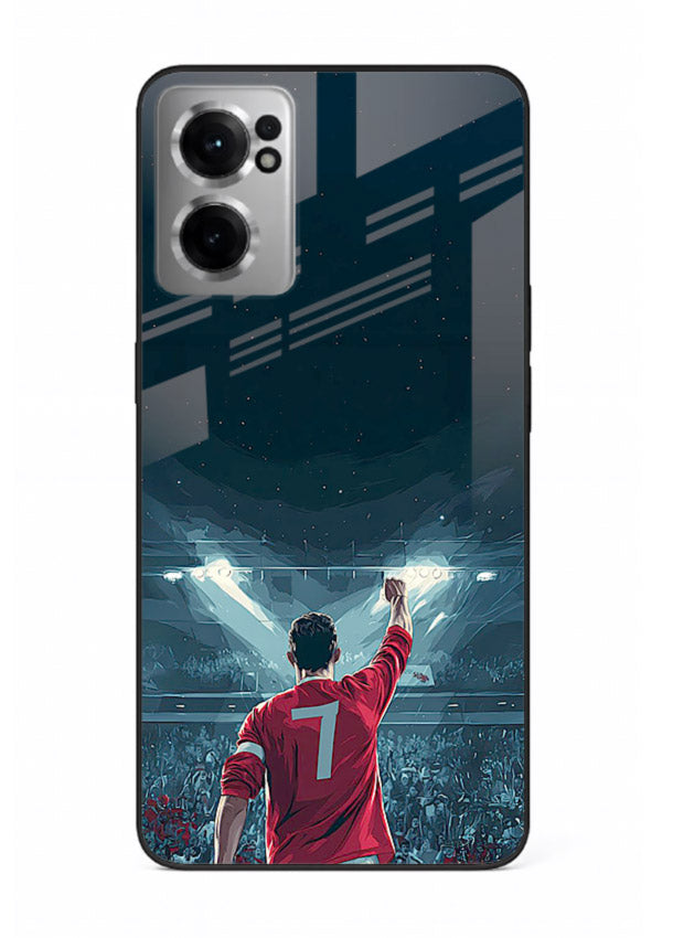Stadium number seven football design on glossy tempered glass OnePlus Nord CE2 5G back cover