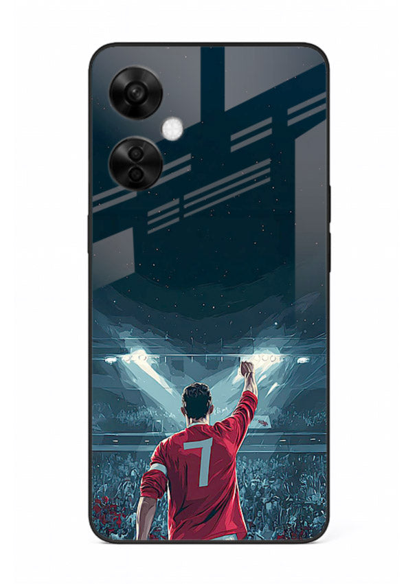 Stadium number seven football design on glossy tempered glass OnePlus Nord CE3 Lite back cover