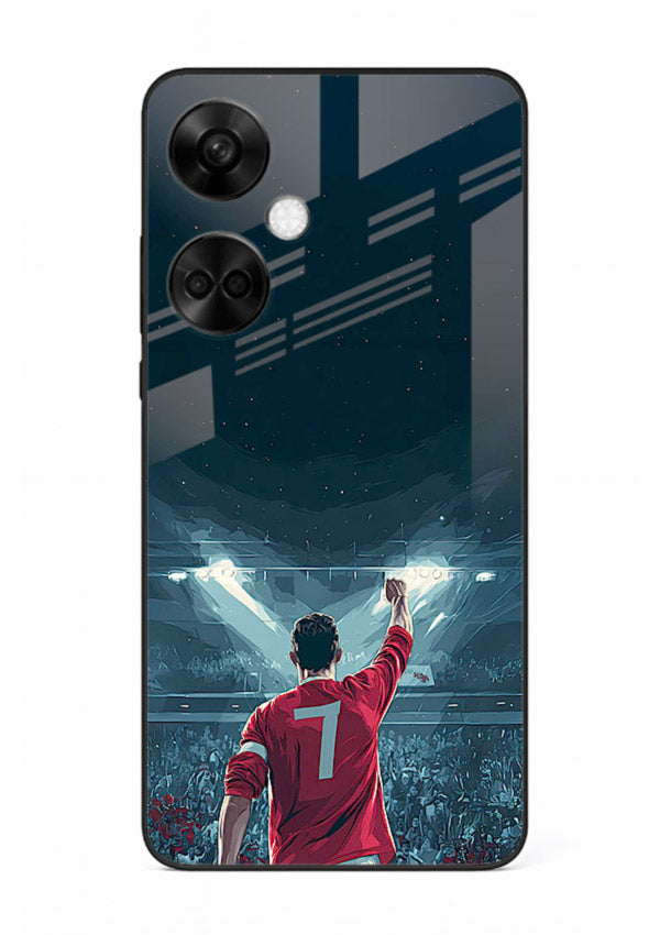 Stadium number seven football design on glossy tempered glass OnePlus Nord CE3 back cover