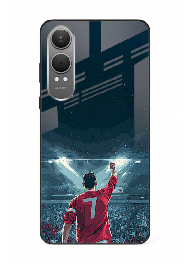 Stadium number seven football design on glossy tempered glass OnePlus Nord CE4 Lite back cover