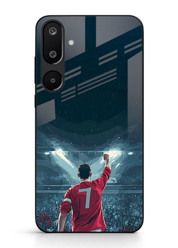 Stadium number seven football design on glossy tempered glass Samsung M16 5G back cover