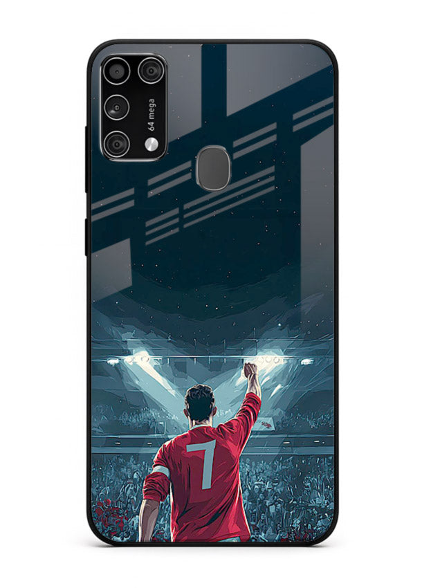 Stadium number seven football design on glossy tempered glass Samsung M31 Prime back cover